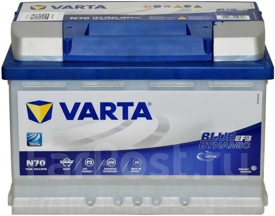 Аккумулятор Varta Blue Dynamic EFB n70 570 500 076, 760a, 70 Ач. Аккумулятор Varta bd 72ah. Аккумулятор варта 72 ампер как он обслуживается 21 г выпуска.