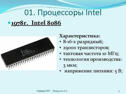 Intel 8086 характеристики