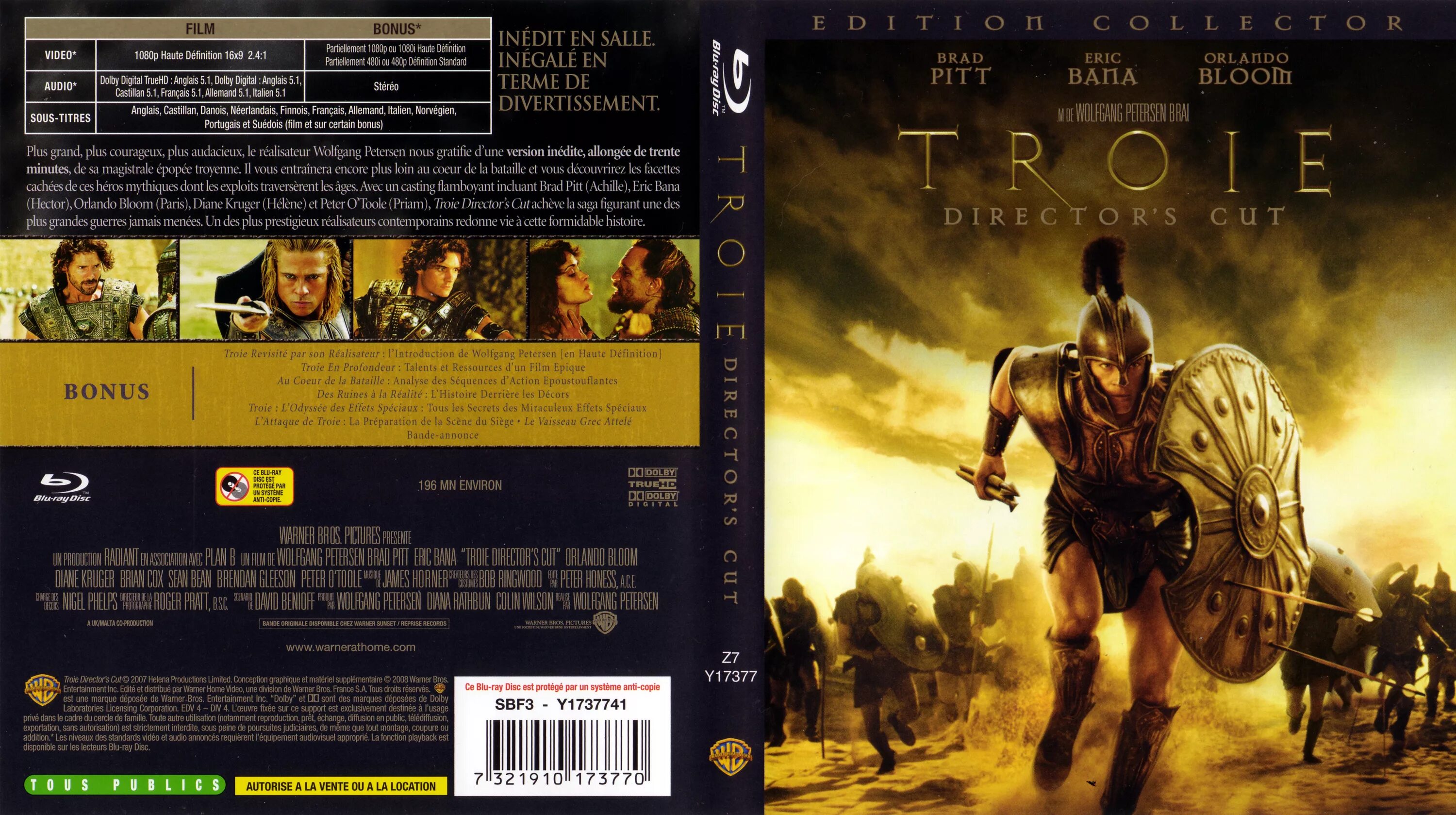 Троя (2004, Blu-ray. Троя режиссерская версия Blu ray диск. Troy 2004 Blu ray DVD. Troy (2004) обложка.