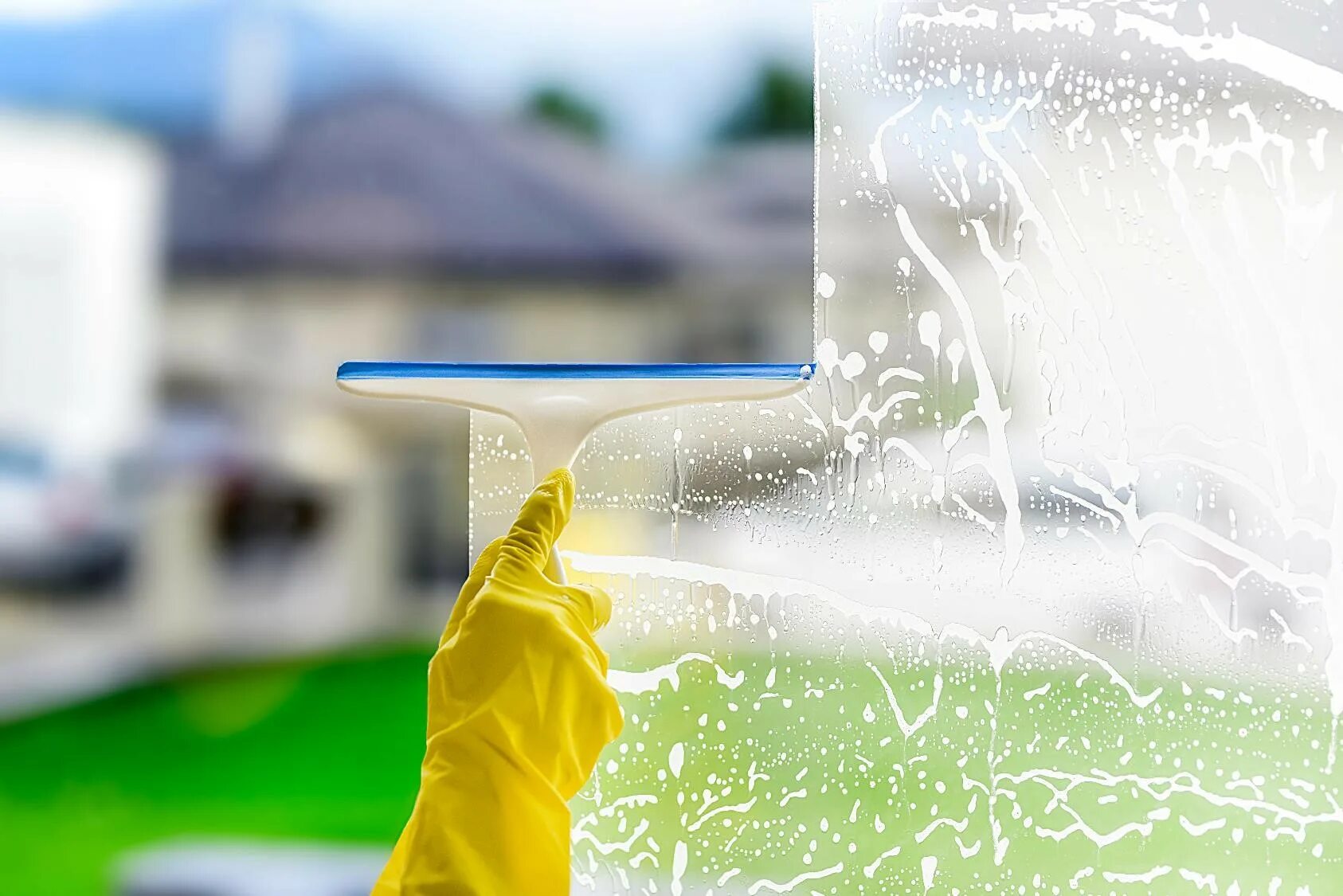 Glass cleaning. Glass cleaning