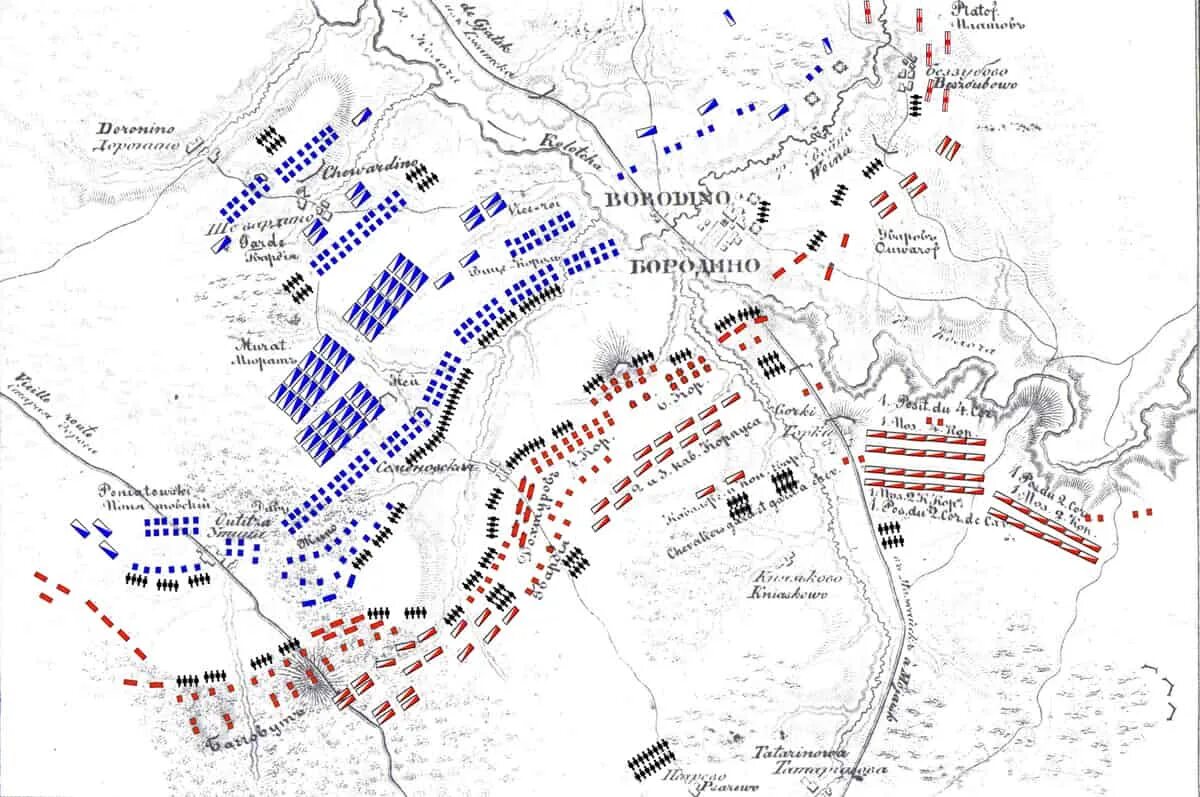 Бородинское сражение 1812 схема боя. Бородинская битва 1812 карта сражения. Схема Бородинского сражения 1812 года. Бородинская битва схема 1812 года.
