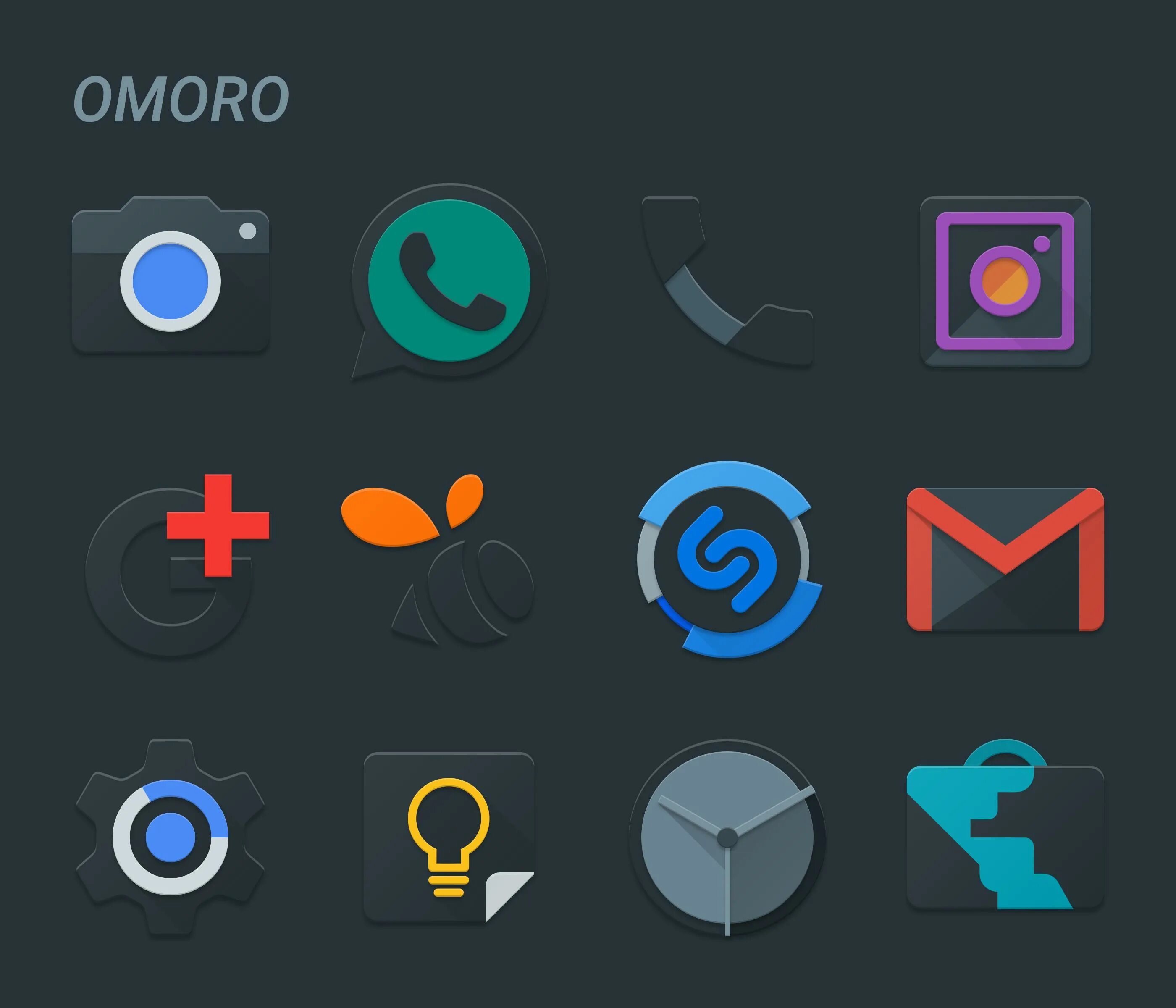 Пак иконок. Темные значки для андроид. Icon Pack для лаунчеров.