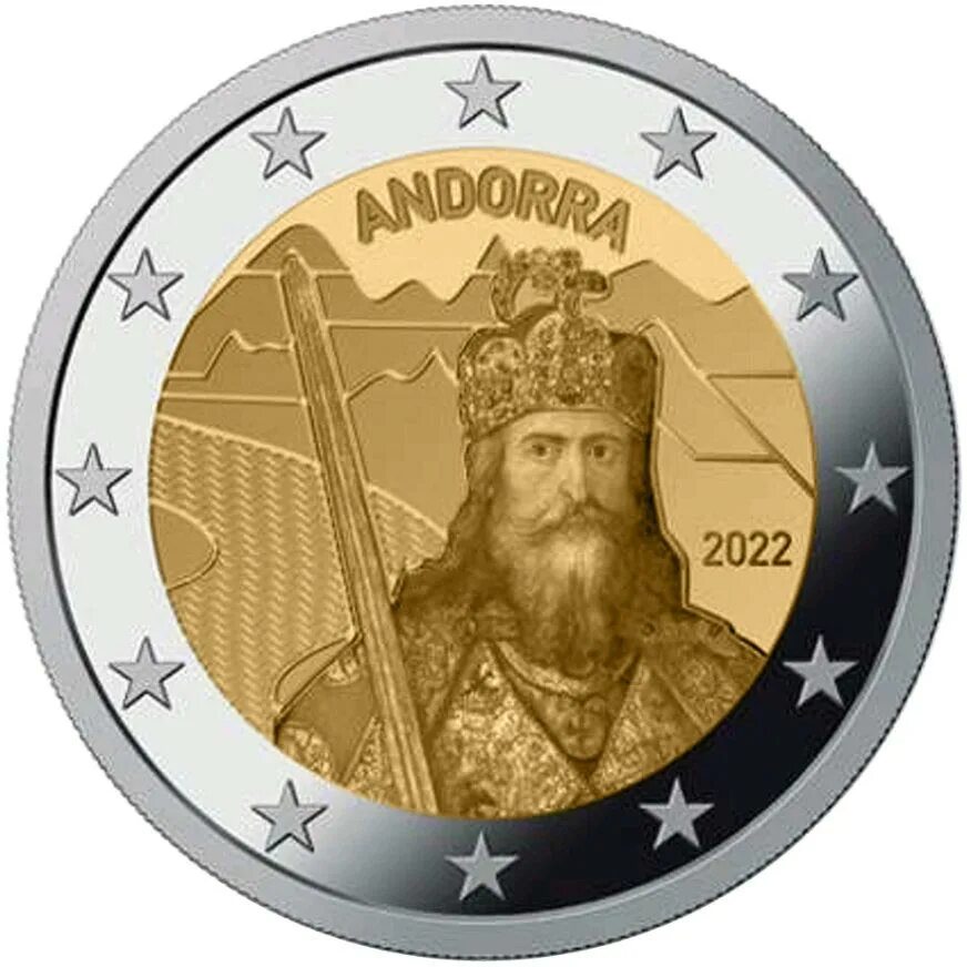 Легендарные монеты. 2 Евро 2022 Андорра. Монеты евро Андорра. Легенда на монете. Евро Андорры.