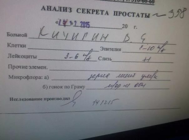 Лейкоциты в простате
