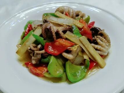 Осьминожки с луком Порей и сладким перцем. 