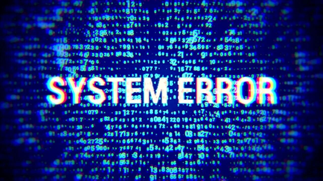 Сбой системы. System Error. Системная ошибка. Сбой системы компьютера.