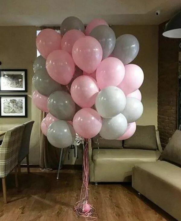 Купить дом шарами. Гелевые шары. Розовые шары. Модные воздушные шары. Красивое сочетание воздушных шаров.