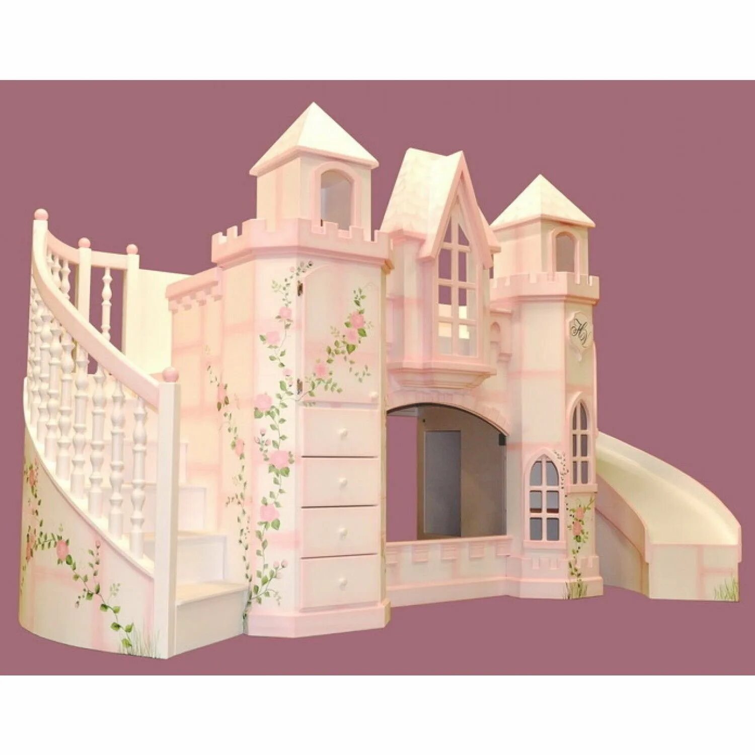 Купить детские замки. Кровать чердак замок принцессы. Кровать замок с горкой. Двухэтажная кровать замок. Кровать замок для девочки.