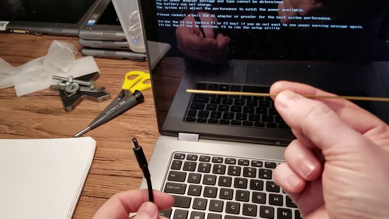 Dell adapter cannot be determined. The ac power adapter wattage and type cannot be determined dell. alert the ac power adapter wattage and type cannot be determined dell. charger- the ax power adapter wattage and type cannot be determined. the battery may not charge.