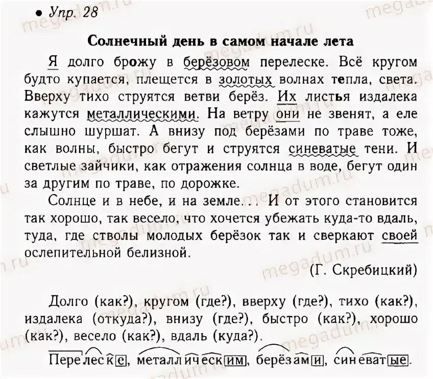 Я брожу в березовом перелеске. Безветренный день я прогуливаюсь в Березовом перелеске. 5 Класс русский язык упражнение 338 ладыженская тетрадь.