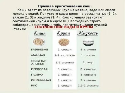 Сколько крупы для каши
