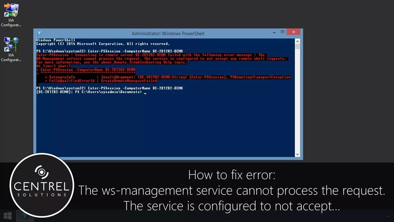 Cannot process request. WS-Management. WINRM service. WS requests.