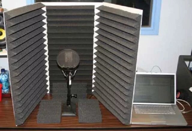 Ящик звукоизоляционный 200x200мм. Акустический экран для микрофона. Коробка для звукозаписи. Акустическая ширма для микрофона.
