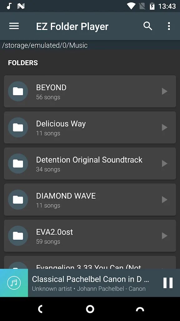 Ez folder Player for Android. Music Player версия 1,5. Music folder Player для андроид смартфонами.