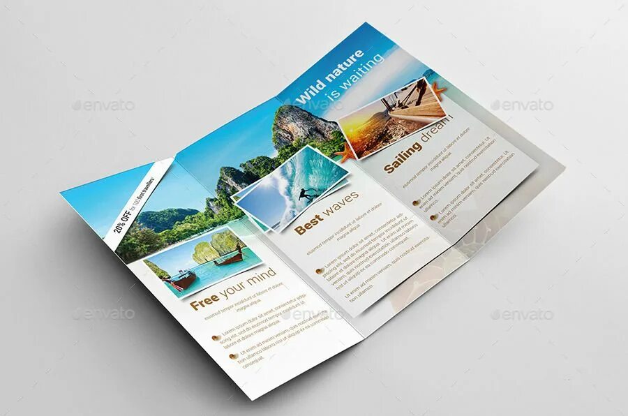 Travel brochure. Holiday brochure. Готовая брошюра в паблишере. Holiday brochure example. Blue and light blue in brochure.