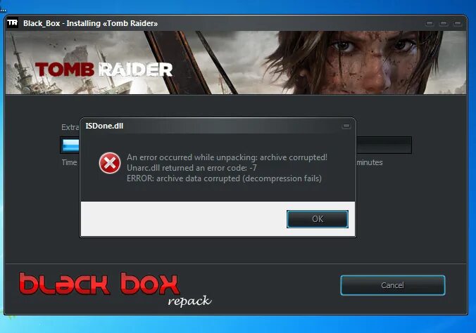 Error archive data corrupted decompression fails