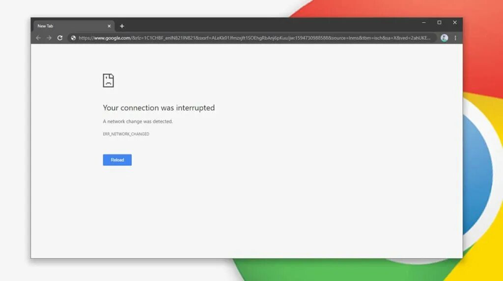Err network. Your connection was interrupted a network change was detected. err_failed. соединение сброшено google chrome. net::err_proxy_connection_failed.