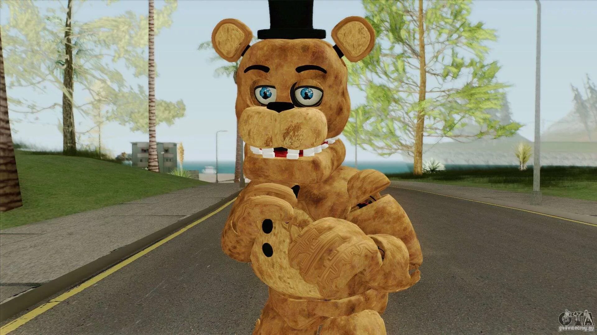 Фнаф + гта са. Гта мод фнаф. Сражение аниматроников. Мишка фредди гта 5. Гта мод фнаф.