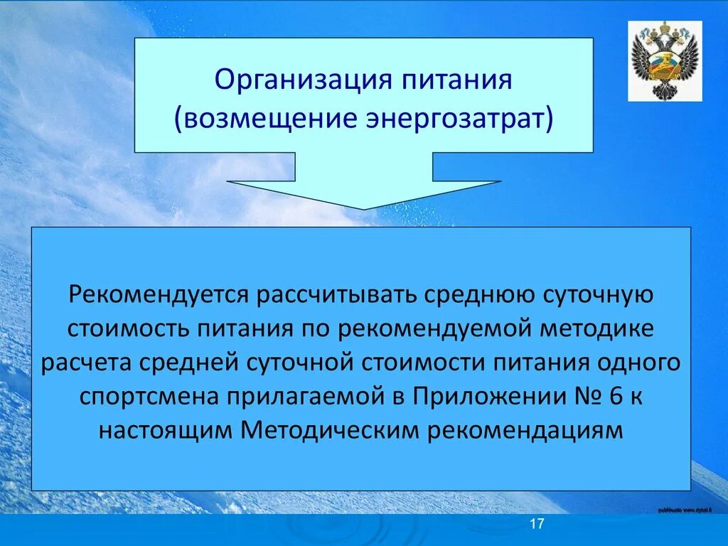 Организации спортивной подготовки в российской федерации. Принцип возмещения энергозатрат.