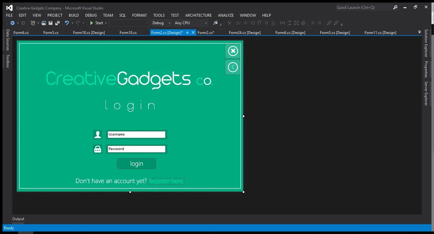 Windows forms на языке c