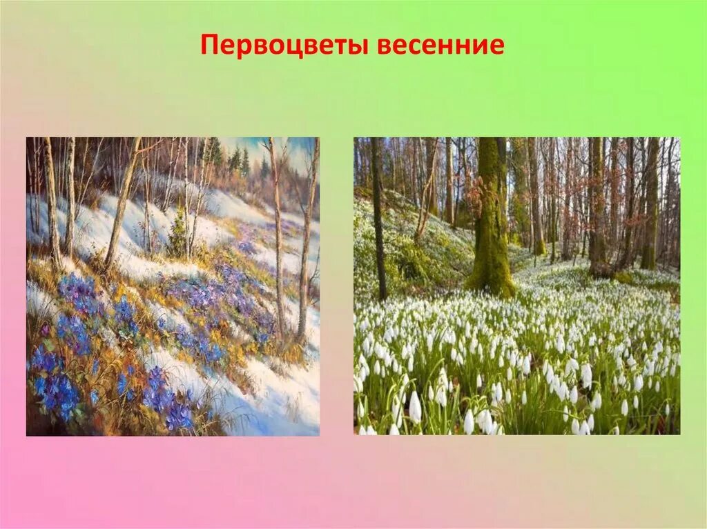 Конспект занятия весенний лес. Весенние краски.