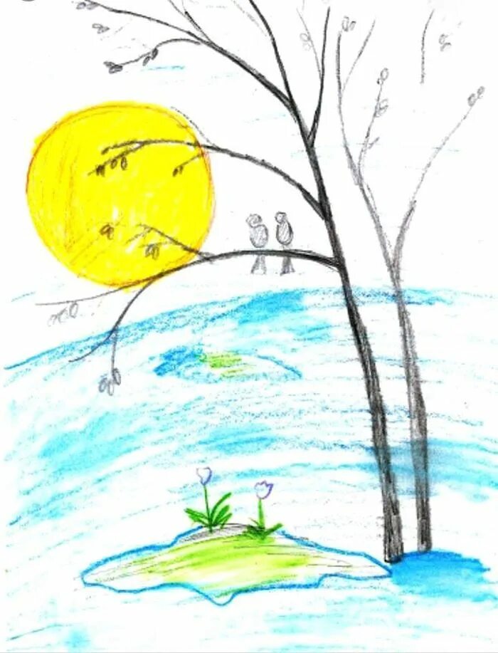 весенний пейзаж карандашом. рисование весеннего пейзажа. рисунки весны для срисовки. рисунок на тему весенние мотивы. весна рисунок карандашом.