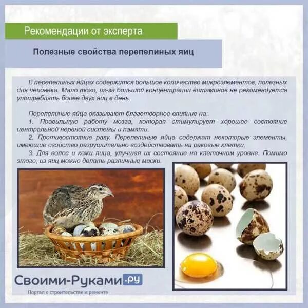 Свойства перепелиных