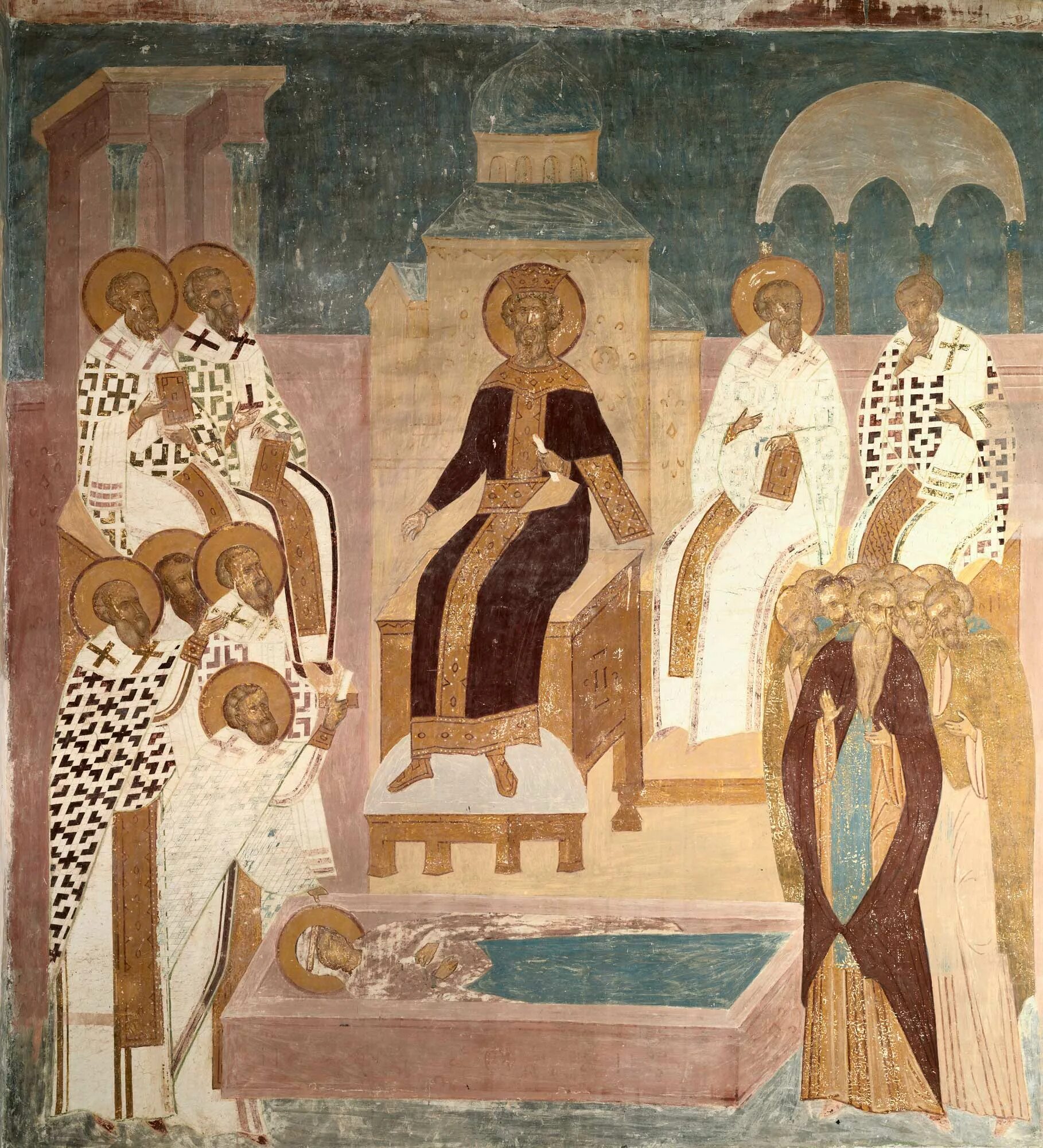 Дионисий фреска вселенский собор. Василий иванович суриков четвертый вселенский халкидонский собор. Дионисий 1 вселенский собор. Четвертый халкидонский вселенский собор. Вселенский собор фреска сербия.