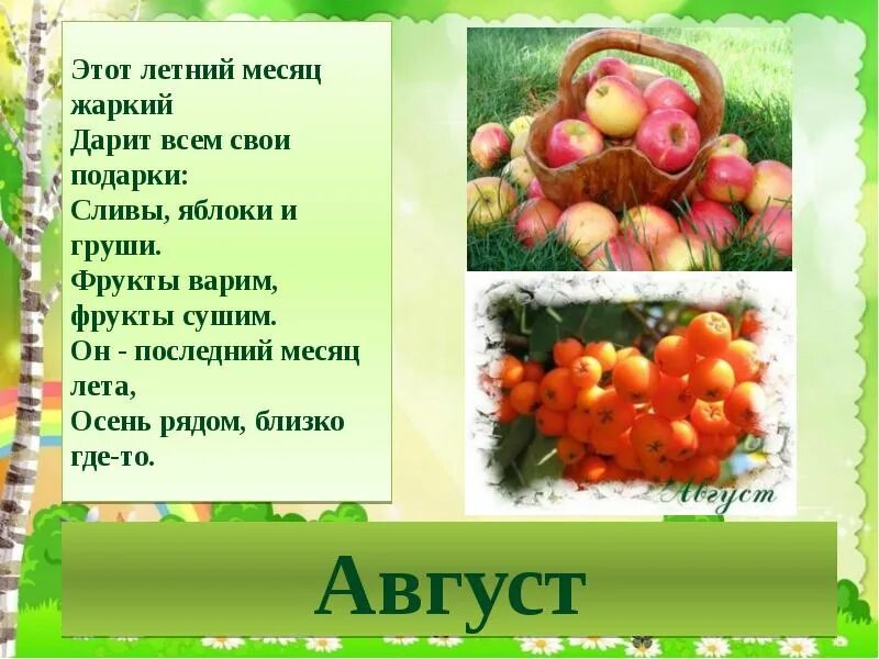 Август 6 месяц