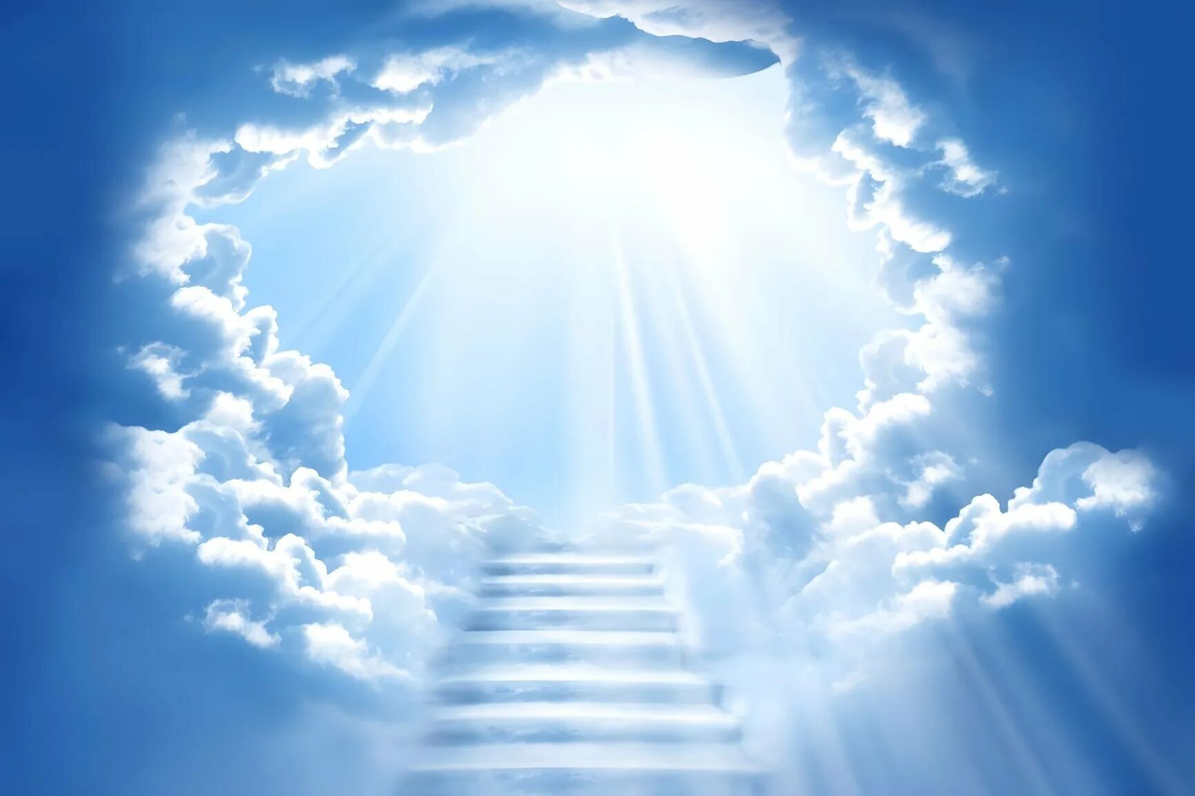 Рай Небесный. Бог в небе. Бог в облаках. Иисус в облаках.