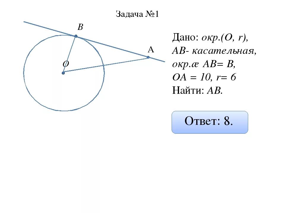 Касательная к окружности 8 класс атанасян. Задачи с касательной к окружности 8 класс. Задачи на касательную к окружности. Задачи с окружностью и касательной. Касательные к окружности задачи.