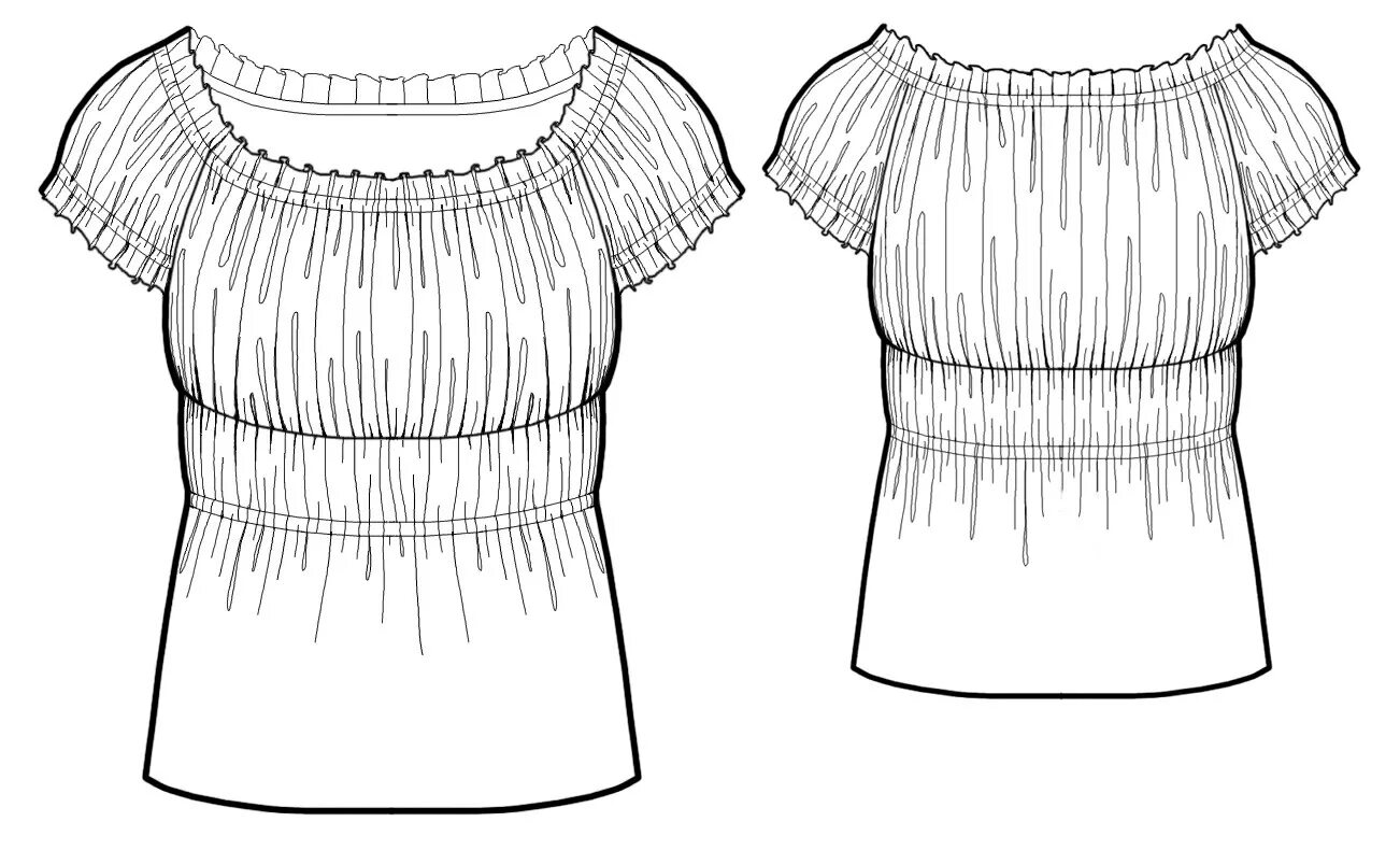 Моделирование блузки. Платье с горловиной на резинке. Блузка на резинке выкройка. Блузка со сборкой по горловине.