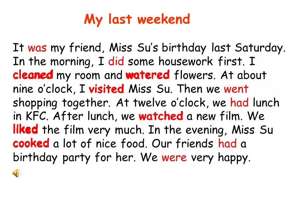 I a letter last week. My weekend сочинение. Сочинение на английском языке. My Day off сочинение. Топики на английском языке.