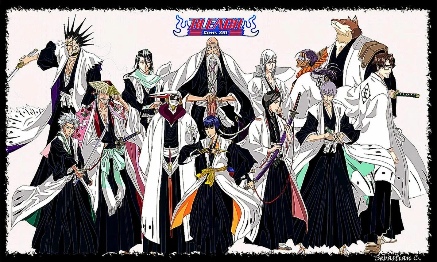 Аниме блич готей 13. Блич ичиго капитан готей 13. Bleach captains. Блич готей 13. Bleach капитаны готей 13.