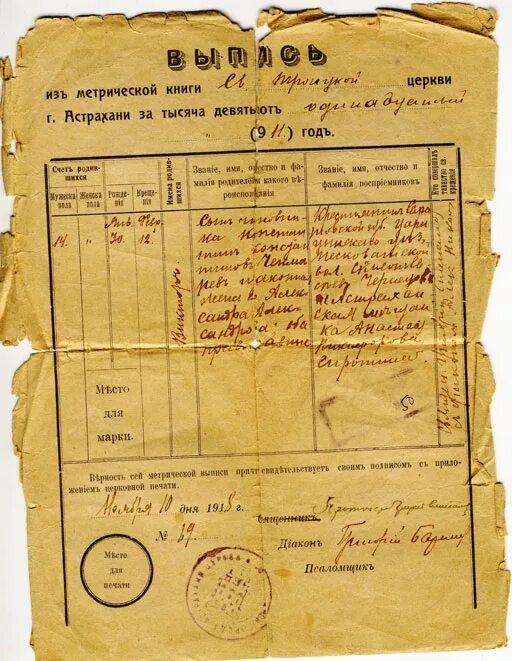 Архивы метрических книг. Церковно приходская книга. Фонд метрических книг. 2 д. Церковные метрические книги.