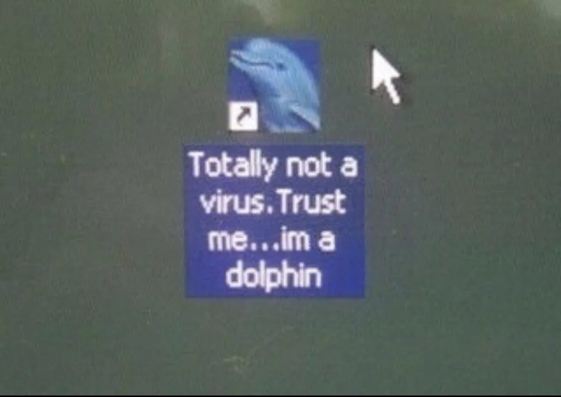 Файл not a virus. Totally not a virus Trust me i'm a Dolphin. Я Дельфин а не вирус. Trust me i'm a Dolphin. Not a virus.