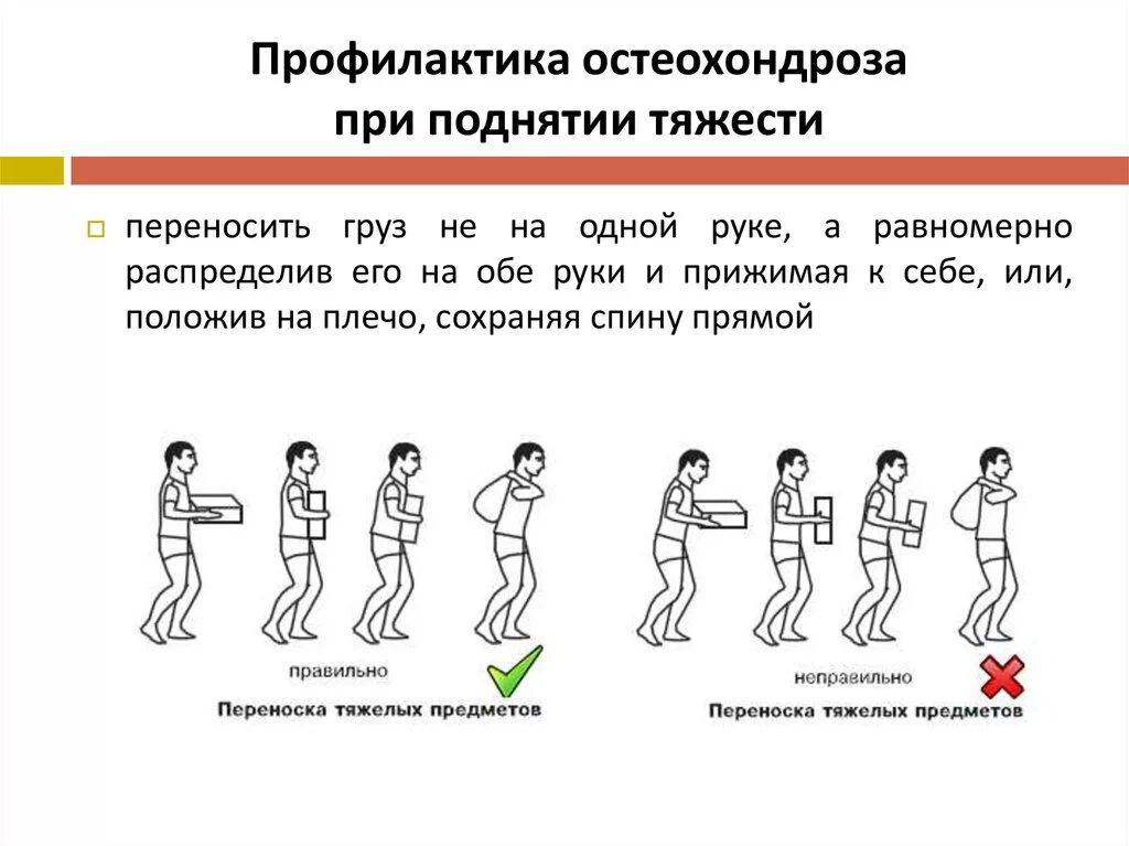 Сколько времени нельзя поднимать. Профилактика остеохондроза. Профилактика остеохондроза при поднятии тяжести. Профилактика шейного остеохондроза. Правильное перемещение тяжести.