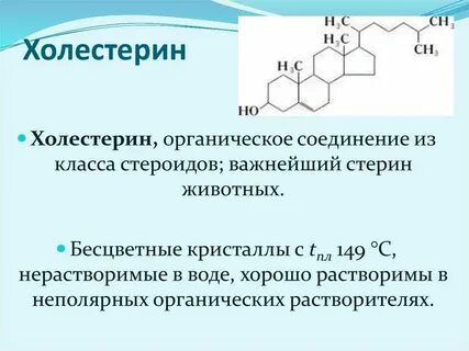 К какой группе липидов относится холестерин
