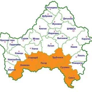 Карта границы брянской