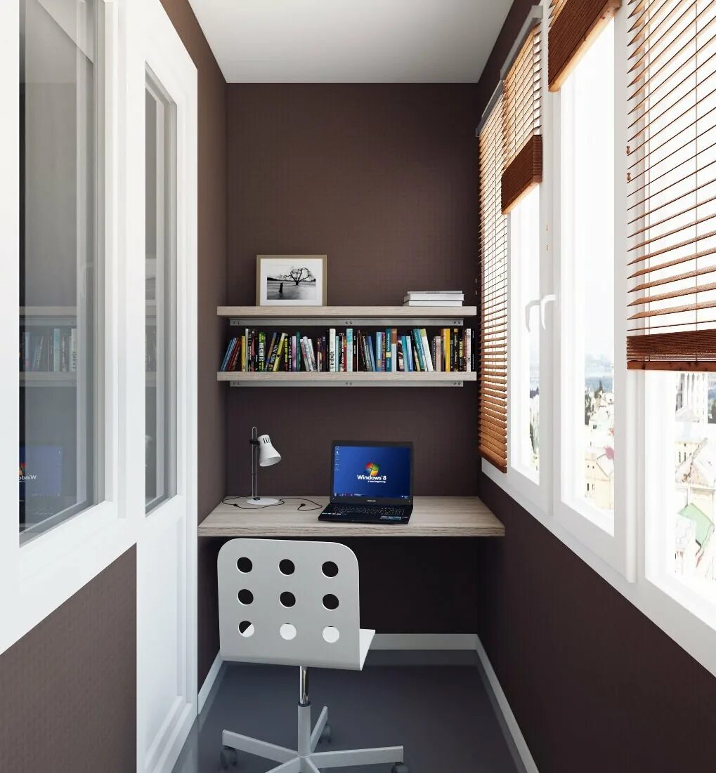 Разделение балкона. Рабочая зона на маленьком балконе. Планировка балкона. Интерьер балкона. Два балкона в комнате.