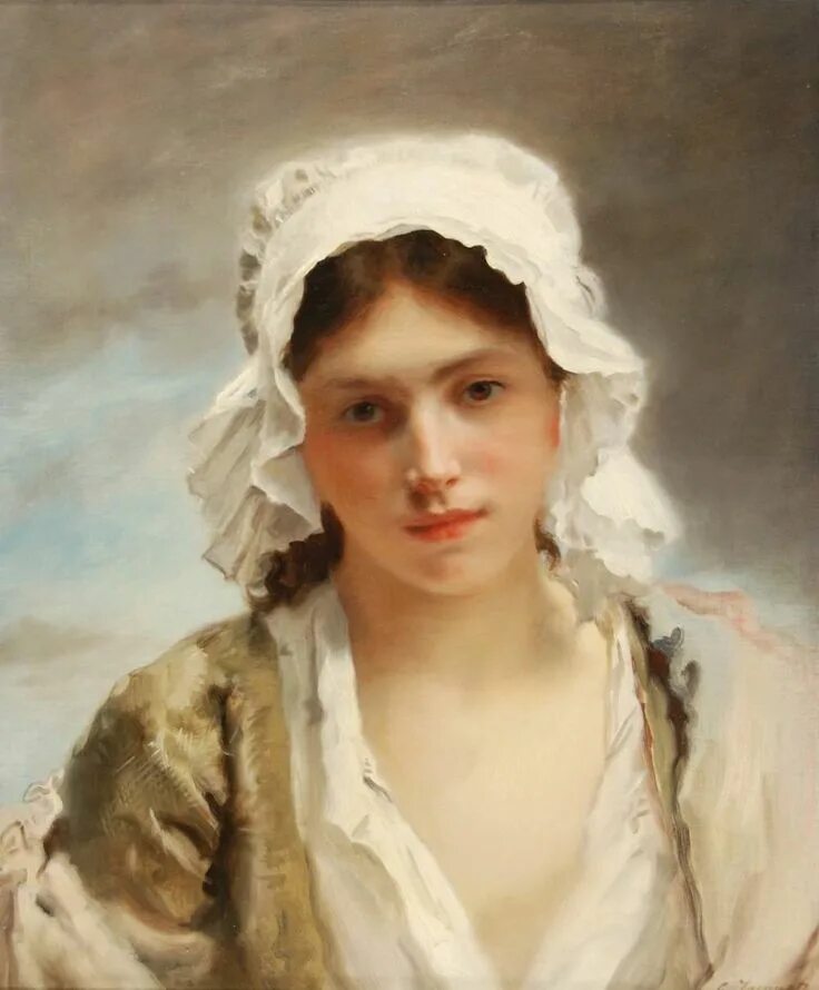 Вид ранней русской портретной живописи. Gustave Jean Jacquet ( 1846-1909) художник. Gustave Jean Jacquet (1846-1909).