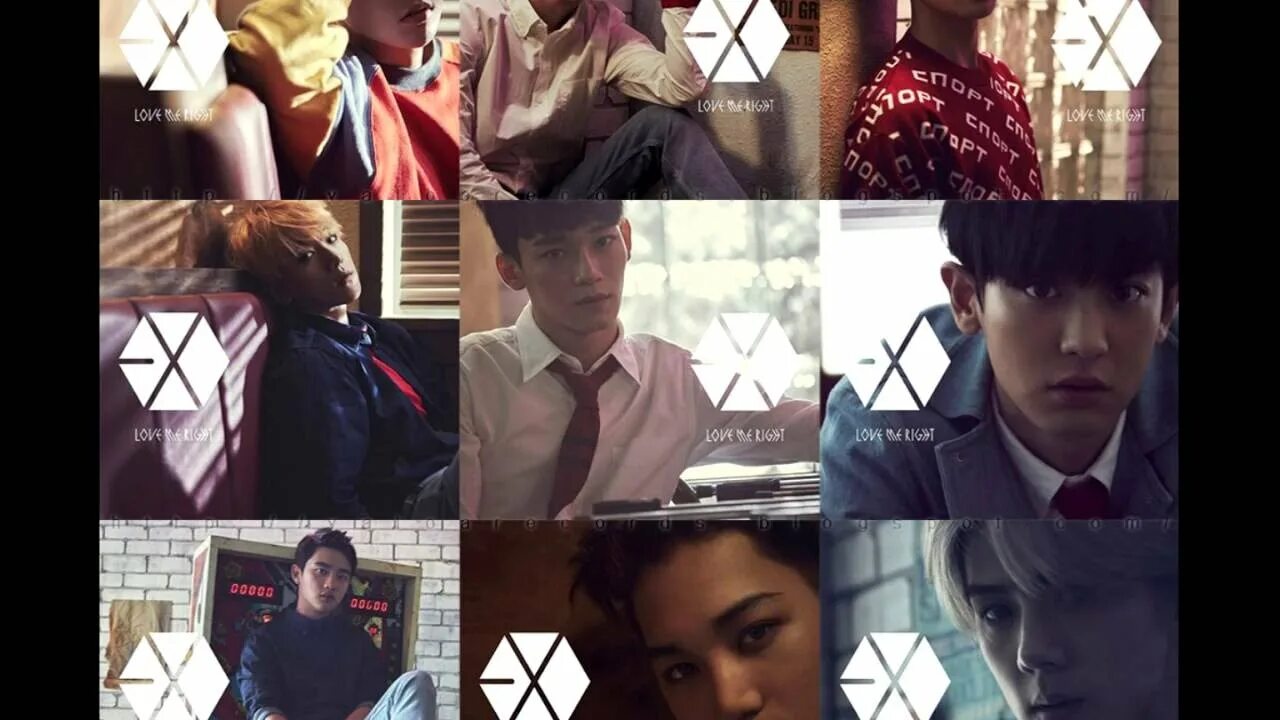Exo me. Exo drop that. exo love me right. exo=01.