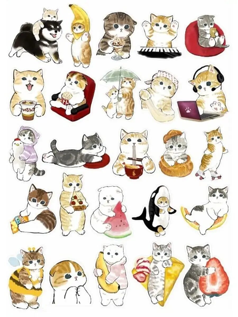 Cute Animal Cat Face Cartoon Expression Decorative Stickers Adhesive Stickers Sc