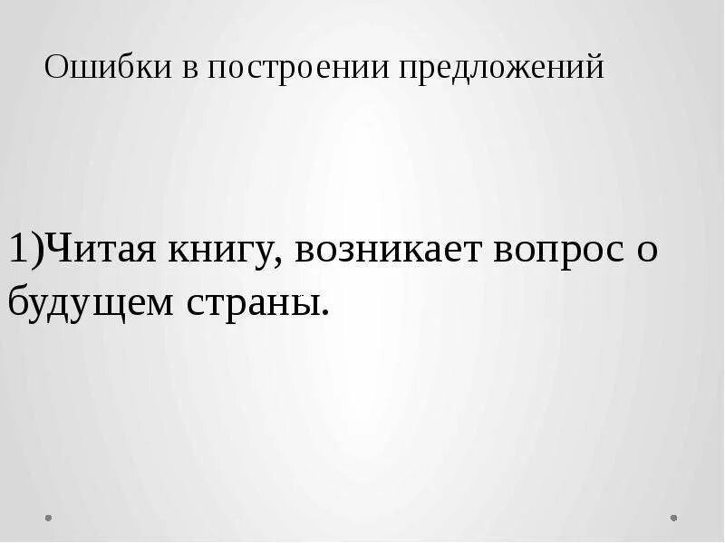 Вопросов не возникло. Читая книгу возникает вопрос о будущем страны. Ошибки при построении сложного предложения. Ошибка в построении сложного предложения.