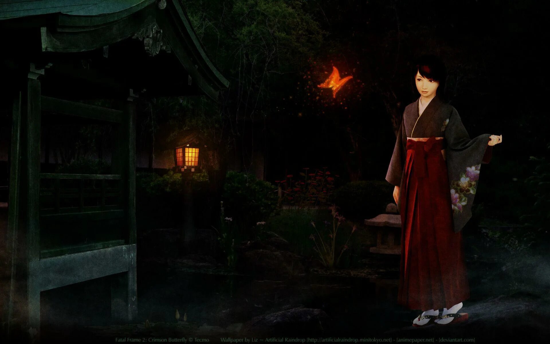Fatal frame butterfly. Fatal frame 2 crimson butterfly. fatal frame 2 обои. fatal frame 2 crimson butterfly wallpaper. мико fatal frame.