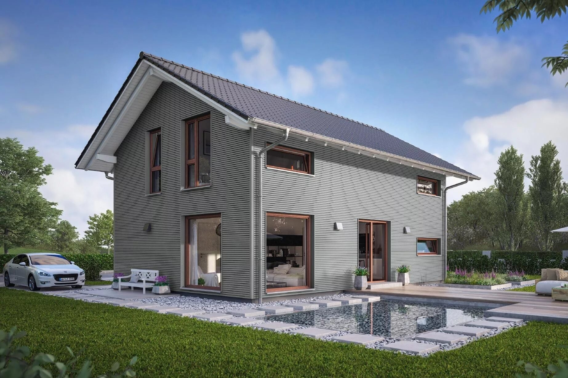 FLAIR 400 (BV Pakura) von FingerHaus ➤ Alle Häuser unter: https://www.fertighaus