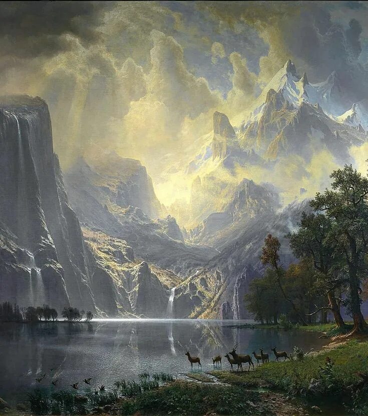 Пейзажный сюжет. (Bierstadt Albert) 1830-1902. Albert Bierstadt художник.