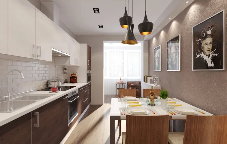 5 кв. Кухни в стиле минимализм. Интерьер кухни. Узкая вытянутая кухня. Кухня 8.