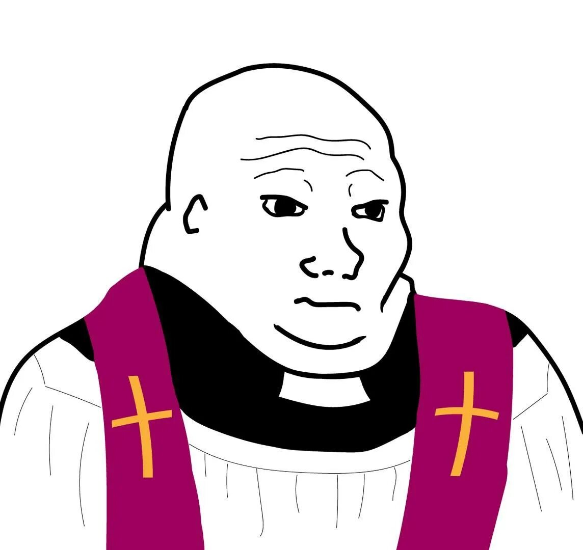 Wojak ХЕСУС. Wojak Priest. Wojak священник. Пепе священник.