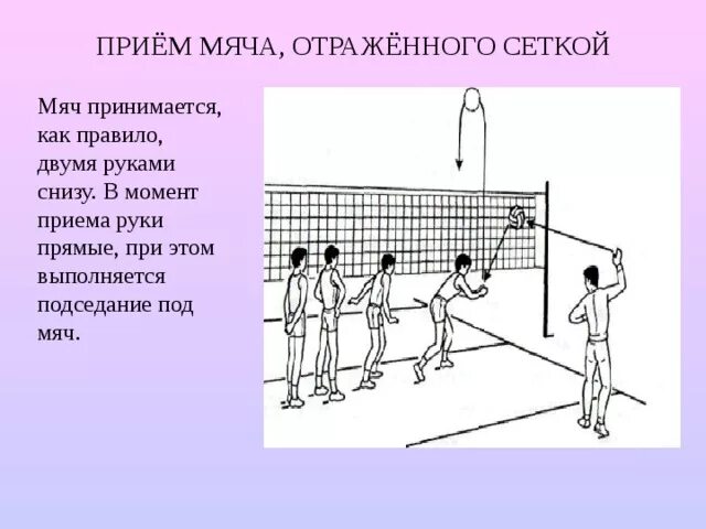 Игроком какой зоны осуществляется подача в пионербол. Техника выполнения подачи мяча двумя руками снизу волейбол. Передача мяча через сетку. Прием мяча через сетку. Прием мяча снизу двумя руками над собой и на сетку..